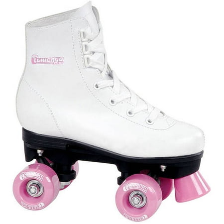 Chicago Girls' Classic Quad Roller Skates White Junior Rink Skates, Size (Best Roller Skating Rinks)