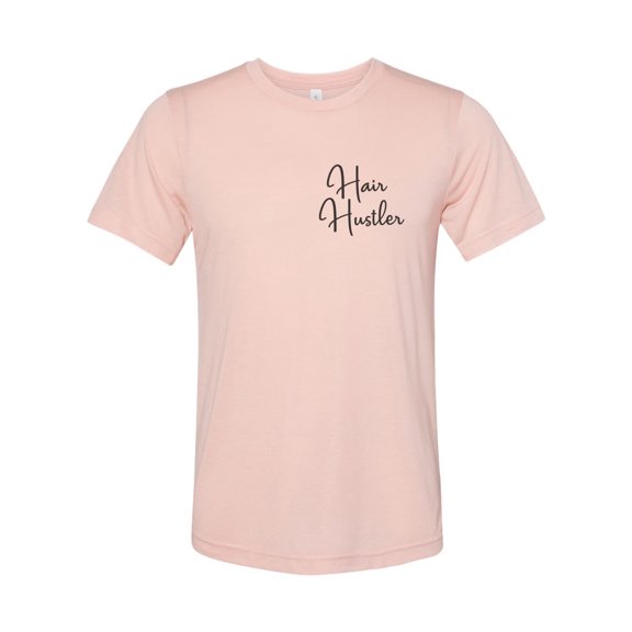 "Hair Influencer, Hair Hustler, Shampoo Dealer, Soft Bella Canvas, Sublimation, Beautician Shirt, Hair Salon, Hair And Skin, Haircut Tee, Peach, LARGE"