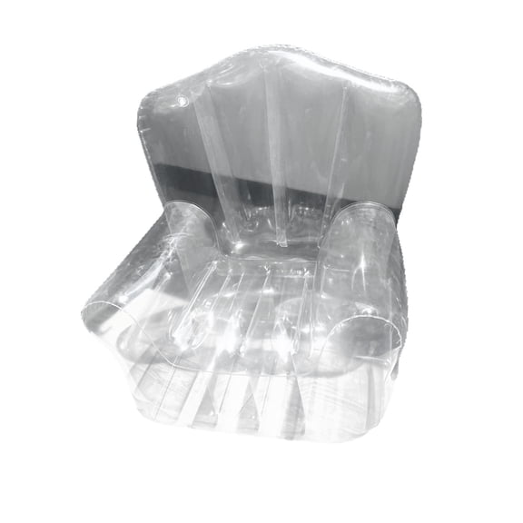 HOARBOEG Teens Inflatable Sofa Transparent Clear PVC Air Chair for Teens, Portable Blow Up Furniture for Indoor Outdoor Playroom, Beach, and Pool, 31x30x25in