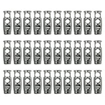 30PCS Metal Cord Locks for Drawstrings, Spring Cord Lock Toggles Stopper Clamp 2 Holes Adjustable Slider End Fastener for Paracord Outdoor Bag Shoes Backpack, Black