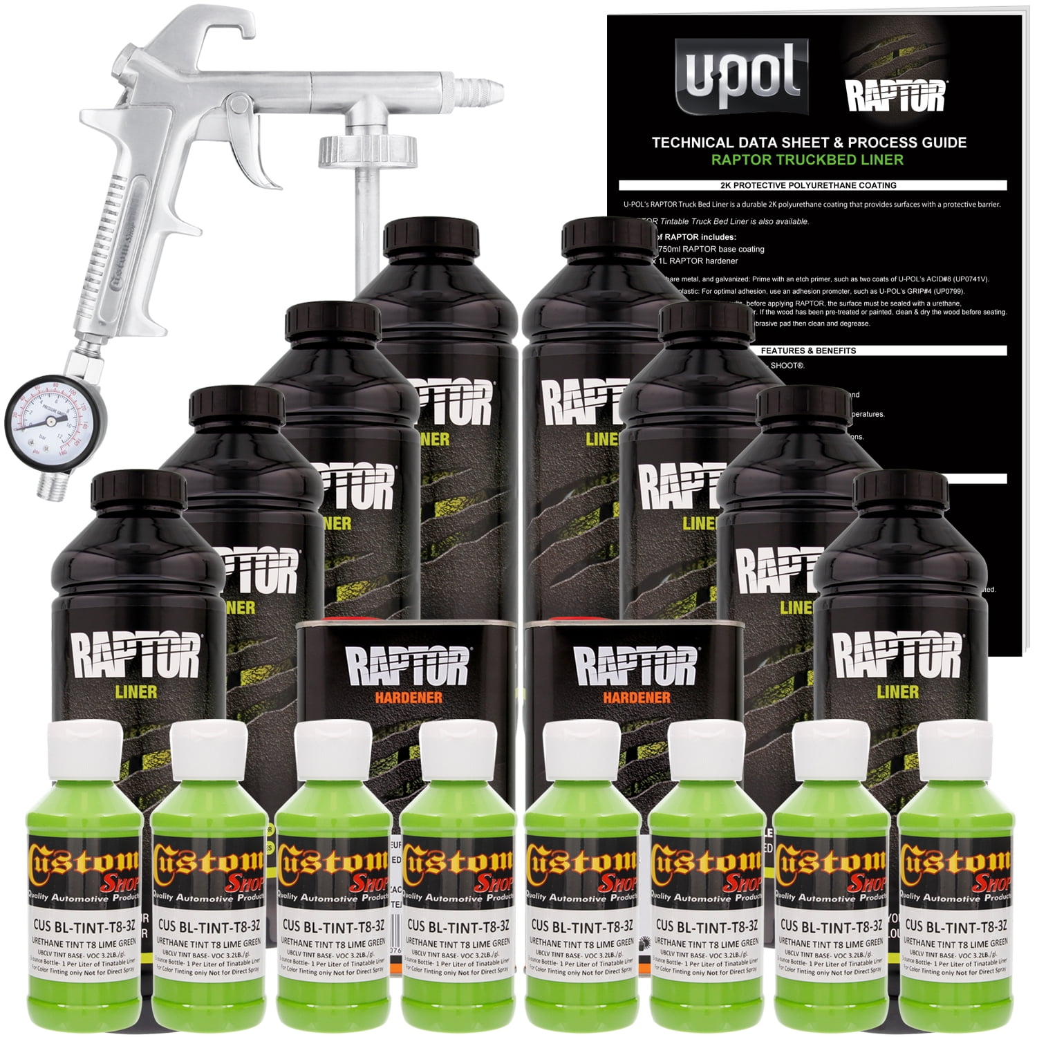 U-POL Raptor Lime Green Urethane Spray-On Truck Bed Liner ...