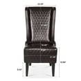 thumbnail image 4 of Mid-Century Modern High Back Faux Leather Accent Chair, Diamond Tufted Wingback Chair with Birch Wood Legs for Living Room Office Apartment, 4 of 14