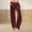 Wine, variant on Qulqfy High Waisted Pants for Women Baggy Velvet Black Wide Leg Lounge Casual Comfy Pants Womens Trousers L