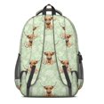 thumbnail image 3 of Highland Cow and Flower Print Backpack for School, Cute School Bag with Adjustable Shoulder Straps and Padded Back, 16.9"x12.6"x5.9", 3 of 5