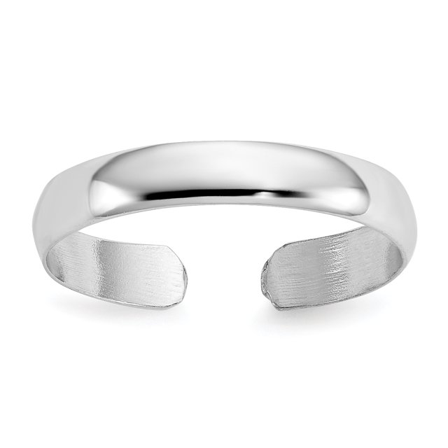 14k White Gold Adjustable Toe Ring Open Midi