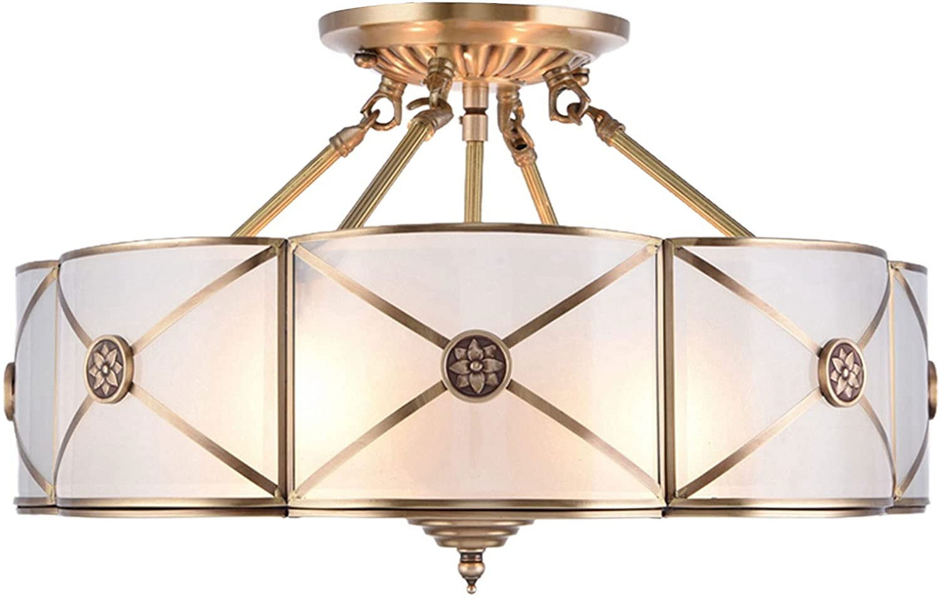 DENEST 4 Light Tiffany Style Chandelier Ceiling Stained Glass Pendant Lamp Hanging Light