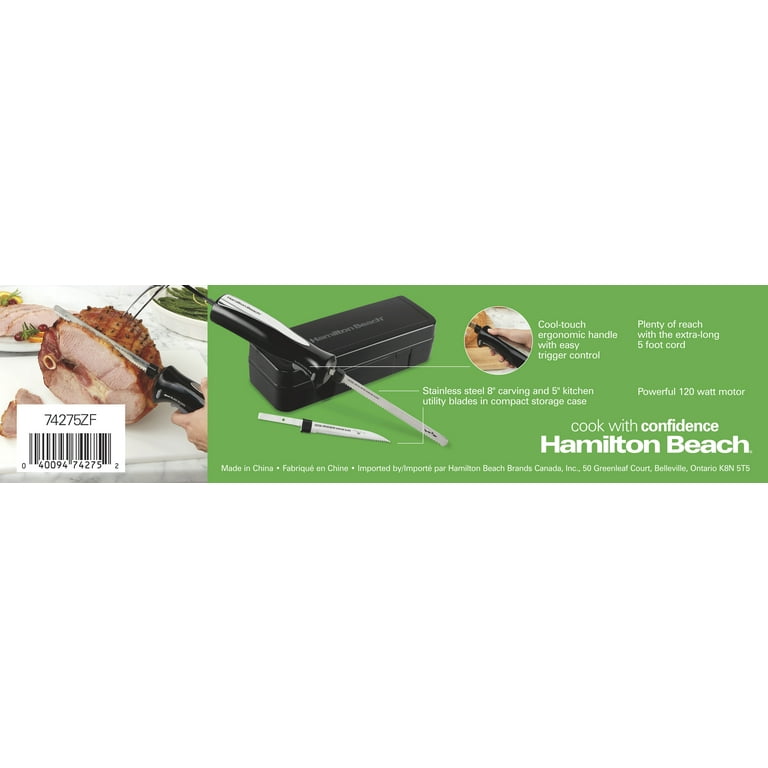 Hamilton Beach Electric Knife Carving Set, Black