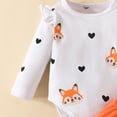 thumbnail image 4 of CAUYDY 0 3 6 9 Months 1T 2T Baby Girl Cute Clothing Set Infant Girls Long Sleeve Bodysuit Newborn Fall Winter Romper Preemie Outfit Sizes 6-9 Months,Orange, 4 of 7