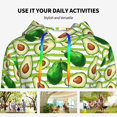 thumbnail image 4 of Daiia Avocado Green Striped Pattern Women's Fashion Hoodies & Sweatshirts with Kangaroo Pocket Hooded Sweatshirt with Eye-catching Drawstrings-XX-Large, 4 of 7