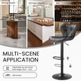 thumbnail image 3 of SAETSFEG Bar Stools Set of 2, Adjustable Swivel Bar Stool with Backrest, Modern Counter Height Island Chairs for Kitchen Island, Dining Room, Black, 3 of 7