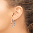 thumbnail image 3 of Primal Gold 14 Karat White Gold Textured Hoop Earrings, 3 of 4