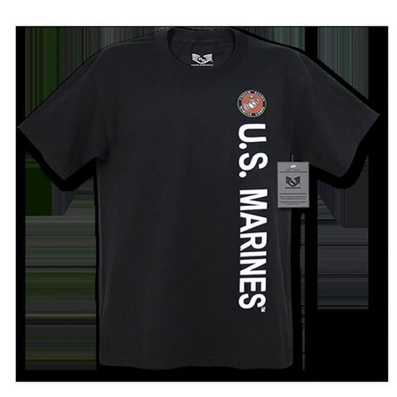 Rapid Dominance Licensed Military T-Shirt, Marines - Black, Small