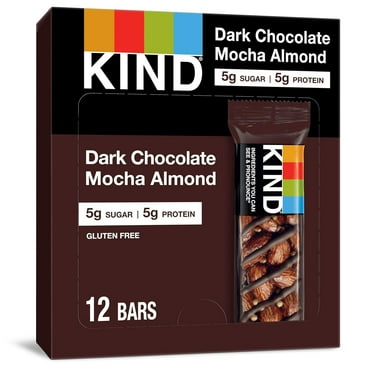 KIND Healthy Snack Bar DARK CHOCOLATE AND MOCHA ALMOND Gluten Free Bars (Box Of 12)