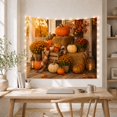 thumbnail image 5 of Rich Harvest Wooden with Porch Harvest Toned Pumpkin Resting, Mystical Fantasy for Space Lovers, Galaxy Room Decor, Halloween Gift, Tapestry Wall Hanging for Bedroom and Dorm, 5 of 7