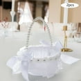 thumbnail image 6 of perfeclan 2 Pieces Flower Girl Baskets for Wedding Flower Petal Basket Elegant Bowknot Decor Satin Flower Basket for Bride Shower Decor B, 6 of 8