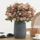 thumbnail image 1 of Flores Artificiales de Seda, 10 cabezas de Pintura al Óleo, Crisantemo y Hortensia, Rosa, 1 of 4