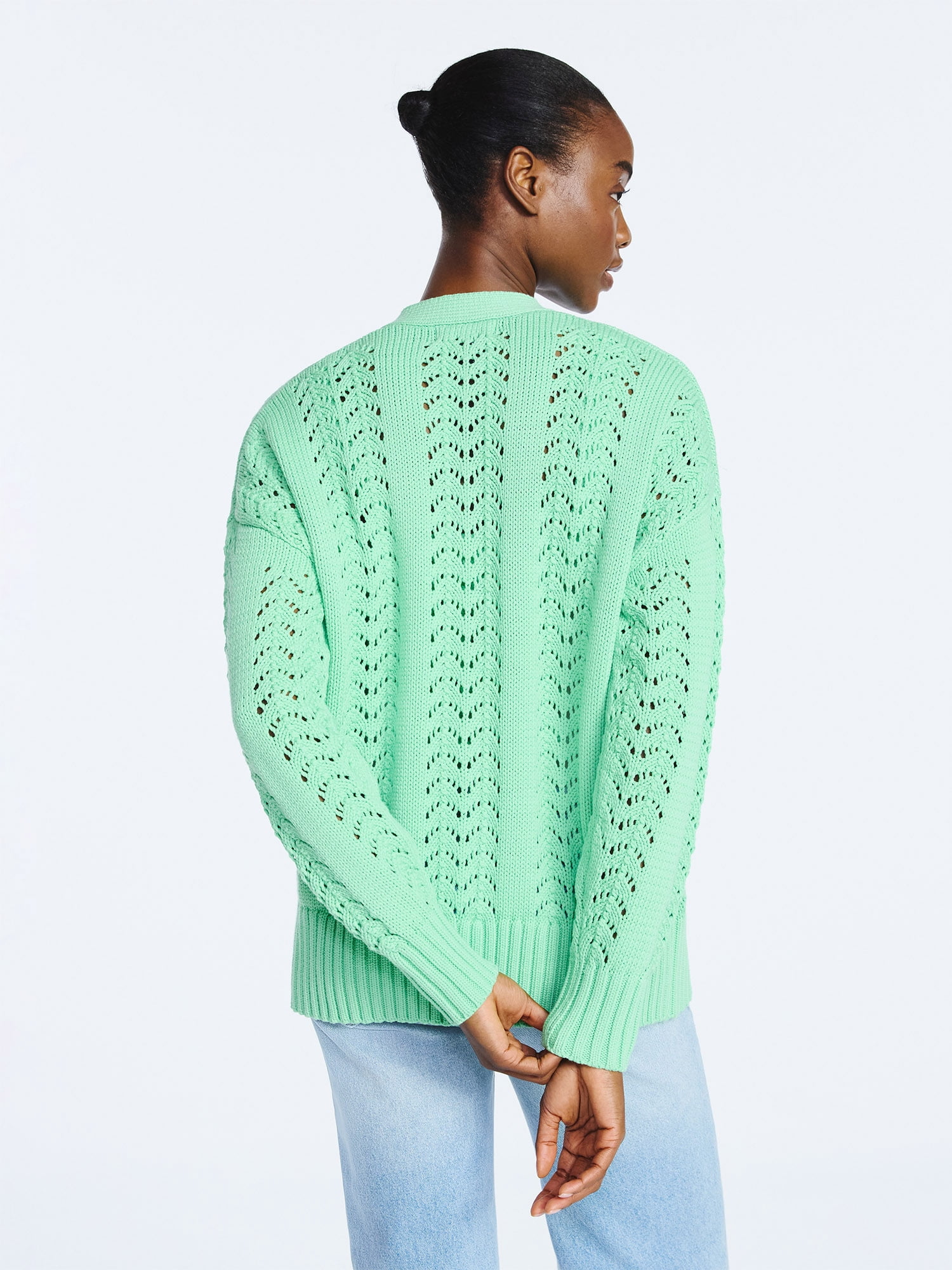 Scoop Women’s V Neck Sweater Cardigan, Midweight, Sizes XS-4X