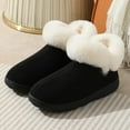 thumbnail image 4 of Wovix Women's Microsuede Bootie Slippers Thermal Winter Memory Foam House Shoes for Indoor Outdoor Solid Basic Soft Shoes Black 40, 4 of 6