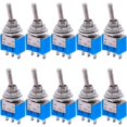 thumbnail image 1 of 10pcs Spdt Mini Toggle Switch 3-pin 2 Position On/on Miniature Toggle Switch 6a 125v Ac Toggle Swit, 1 of 5