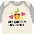 thumbnail image 4 of Inktastic My Cousin Loves Me Pineapple Girls Long Sleeve Baby Bodysuit, 4 of 5