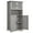 Grey, variant on 50" Kitchen Pantry Storage Cabinet with Doors & Adjustable Shelves, Wooden Storage Cabinet for Kitchen Bathroom Living Room, White