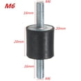 thumbnail image 1 of mmirethe 4pcs M6 Rubber Mounts Shock Absorber Double Male Thread Rubber Anti Vibration Boat Car Bobbin, 1 of 8