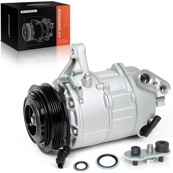 A-Premium A/C Compressor with Clutch Compatible with Chevrolet Silverado 1500 5.3L 2016-2018, GMC Sierra 1500 5.3L 2016-2018