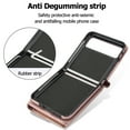 thumbnail image 4 of For Motorola Razr 40 PU Leather Case, Stylish Crossbody Strap Wristband Card Slots Magnetic Snap RFID Blocking Drop Protective Rugged Case for Motorola Razr 40, Rosegold, 4 of 7