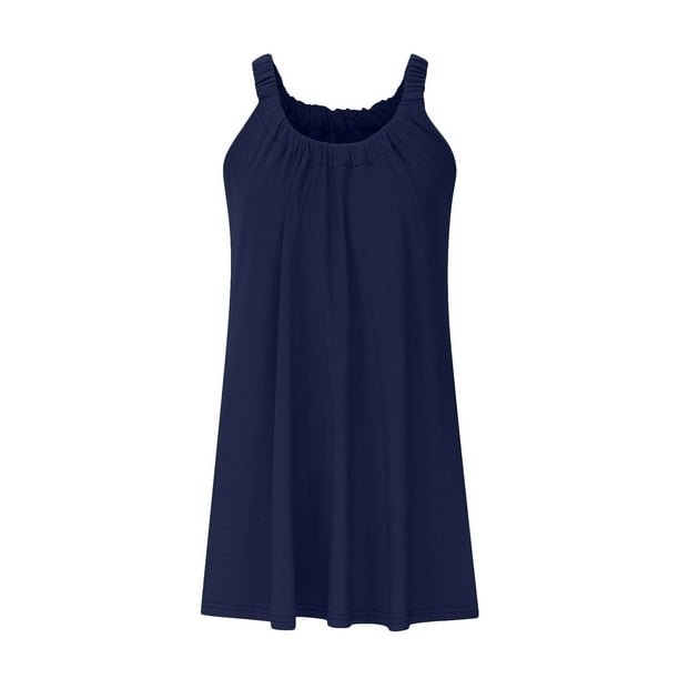 Sakmal Summer Dresses for Women Short Navy Shift Dresses Trendy Sleeveless Casual Ladies Dresses - Walmart Business Supplies Sakmal Summer Dresses for Women Short Navy Shift Dresses Trendy Sleeveless Casual Ladies Dresses - Walmart Business Supplies