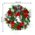 thumbnail image 4 of 24 Inch Pre-Lit Christmas Artificial Wreath,Christmas Garland with 20 LED Lights and Bow-Knot,Winter Wreaths with Bowknot Pine Cones for Front Door Window Wall Party Garden Decoration Red+White, 4 of 7