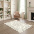 thumbnail image 2 of ODIKA 4'x6' Ultra-Soft Area Rug, Round Shaped Vintage Retro Botanical Motifs Frame Border Solid None Washable, Bare feet friendly, Silk-Touch for Bedroom Home office, 2 of 7