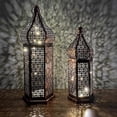 thumbnail image 2 of SZTXJ Small Moroccan lantern in black metal 27.2cm - Moroccan tealight for outdoor in the garden or indoor on the table - Lanterns for candle - orient, 2 of 5