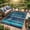 Four colors - black-blue/lake blue/peacock blue/white, variant on GlowSol Floral Outdoor Rug 8x10 Waterproof Machine Washable - Reversible Plastic Straw Patio Mat for Camping, RV, Deck, Backyard, Picnic, Beach