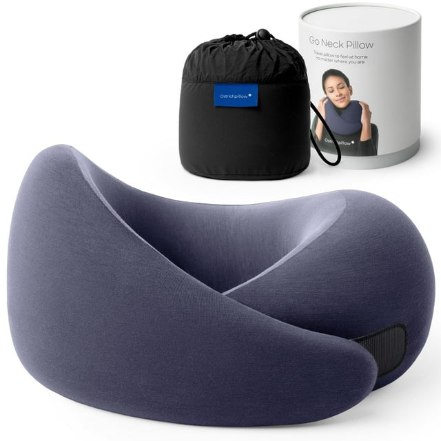 Almohada cervical OSTRICH PILLOW Go de espuma viscoelástica con bolsa de viaje