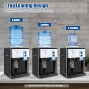 Top Loading Water Cooler Dispenser, 5-Gallon Countertop Water Cooler with Hot Cold and Room Temperature Water for Home Office Dormitory Built in Black Stainless Steel