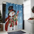 thumbnail image 4 of Christmas Snowman Bathroom Shower Curtain Winter Xmas Box Bird Snowflakes Blue Ombre Waterproof Washable Shower Curtains for Bathtub Bath Decor with Grommets and Hook 36 X 72 Inch, 4 of 8