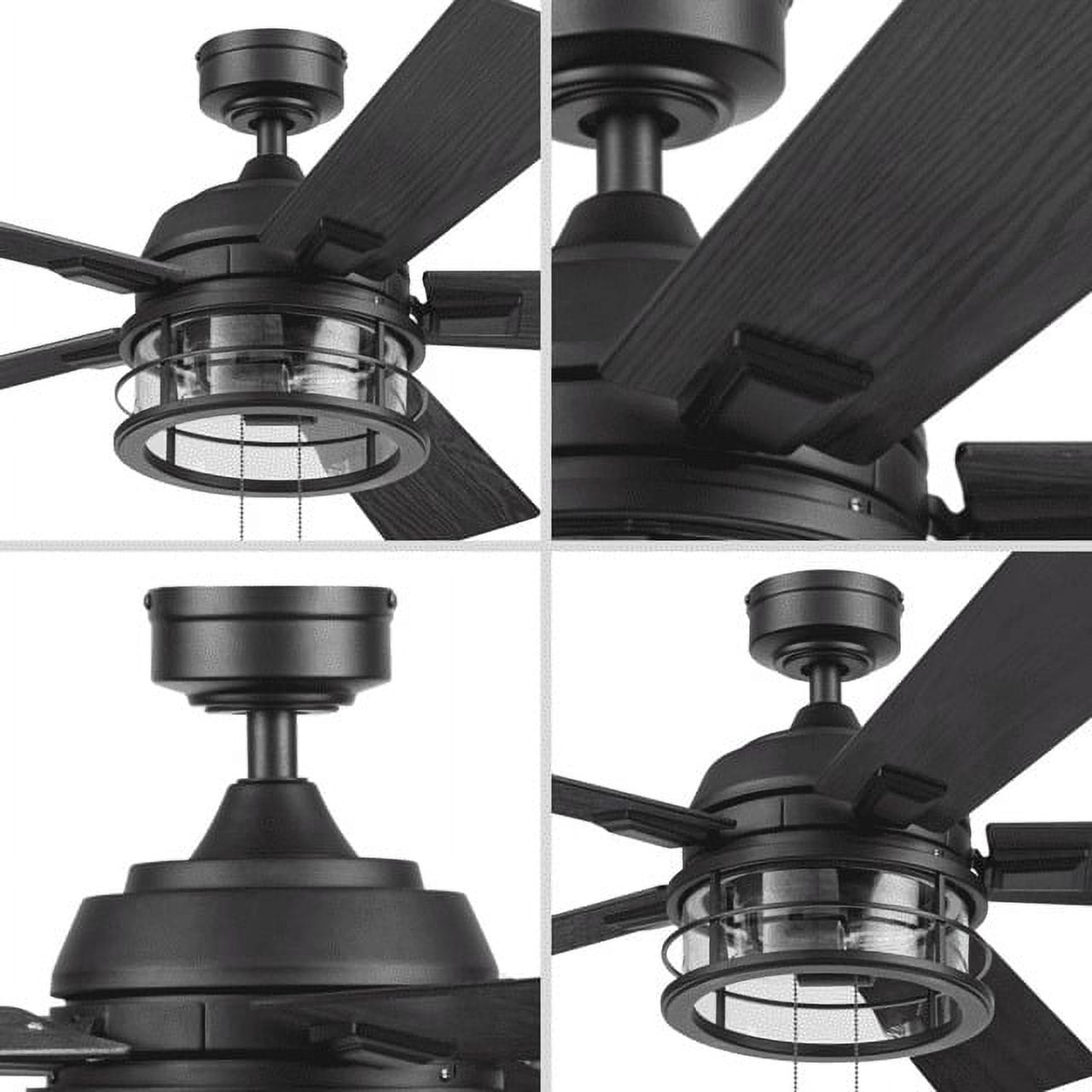 Better Homes & Gardens 52" Black Industrial Indoor/Outdoor Ceiling Fan with Light, Pull Chain Control & Reverse Airflow