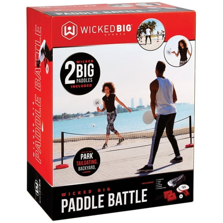 Wicked Big Sports: Paddle Battle Set – Oversized Ping Pong & Pickleball Outdoor Game Kit 2 Players Sports Activity For Yard-Beach-Park-Tailgating