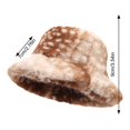 thumbnail image 3 of Lumtrix Women and Men Winter Furry Bucket Hat Deer Spotted Pattern Faux Fur Plush Fisherman Cap Thick Warm Wide Brim Fashion Hat for Daily & Outdoor Wear Light Brown One Size, 3 of 5