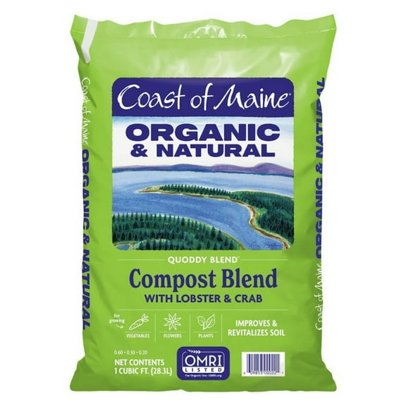 Coast of Maine Quoddy Blend Organic and Natural Compost Blend with Lobster and Crab, Improves and Revitilizes Soil, 1 cu ft