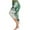 Green, variant on Patlollav Women Plus Size Pants Lace Print Splice Elastic Waist Fashion Casual Leggings