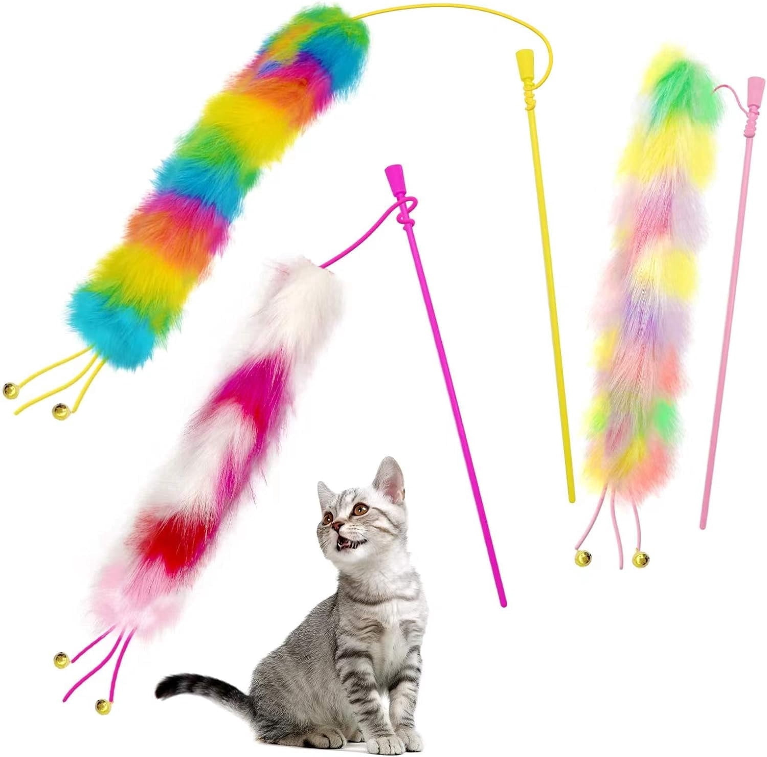 Quirky Kitty Reel Fun Fishing Wand Catnip Interactive Cat Toy