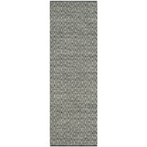 SAFAVIEH Montauk Jakov Geometric Diamond Cotton Runner Rug, Ivory/Dark Grey, 2'3" x 9'