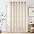 thumbnail image 1 of Cortina Jinchan de lino extra ancha, 254 cm, color natural, 1 panel, 1 of 7