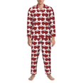 thumbnail image 3 of Fotbe Cute Red Crab Pijama de Hombre con Estampado de Manga Larga, Conjunto de 2 Piezas, Ropa de Dormir Suave y Cómoda con Bolsillos-Small, 3 of 7