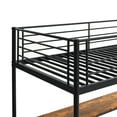 thumbnail image 4 of VECELO Twin Size Heavy Duty Metal Loft Bed Frame with Desk, Removable Ladder & Safety Stairs & Full-Length Guardrail for Dormitory No Box Spring Needed, Black, 4 of 8