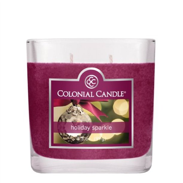Colonial Candle 31/2Ounce Scented Oval Jar Candle, Holiday Sparkle