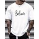 thumbnail image 1 of Letters Print Tops, Men's T-shirt, Summer Trendy Casual Short Sleeve Tees, Outdoor Sports Clothing, Big & Tall Guys, Leisurewear Tee For Adult, Men, Women, Teen, Teenager, Adolescent, Youth, 1 of 5
