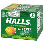 Halls Defense Assorted Citrus - 9 piece stick, 480 per case