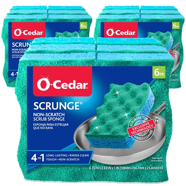 O-Cedar Multi-Use Scrunge Scrub Sponge (Pack - 18)